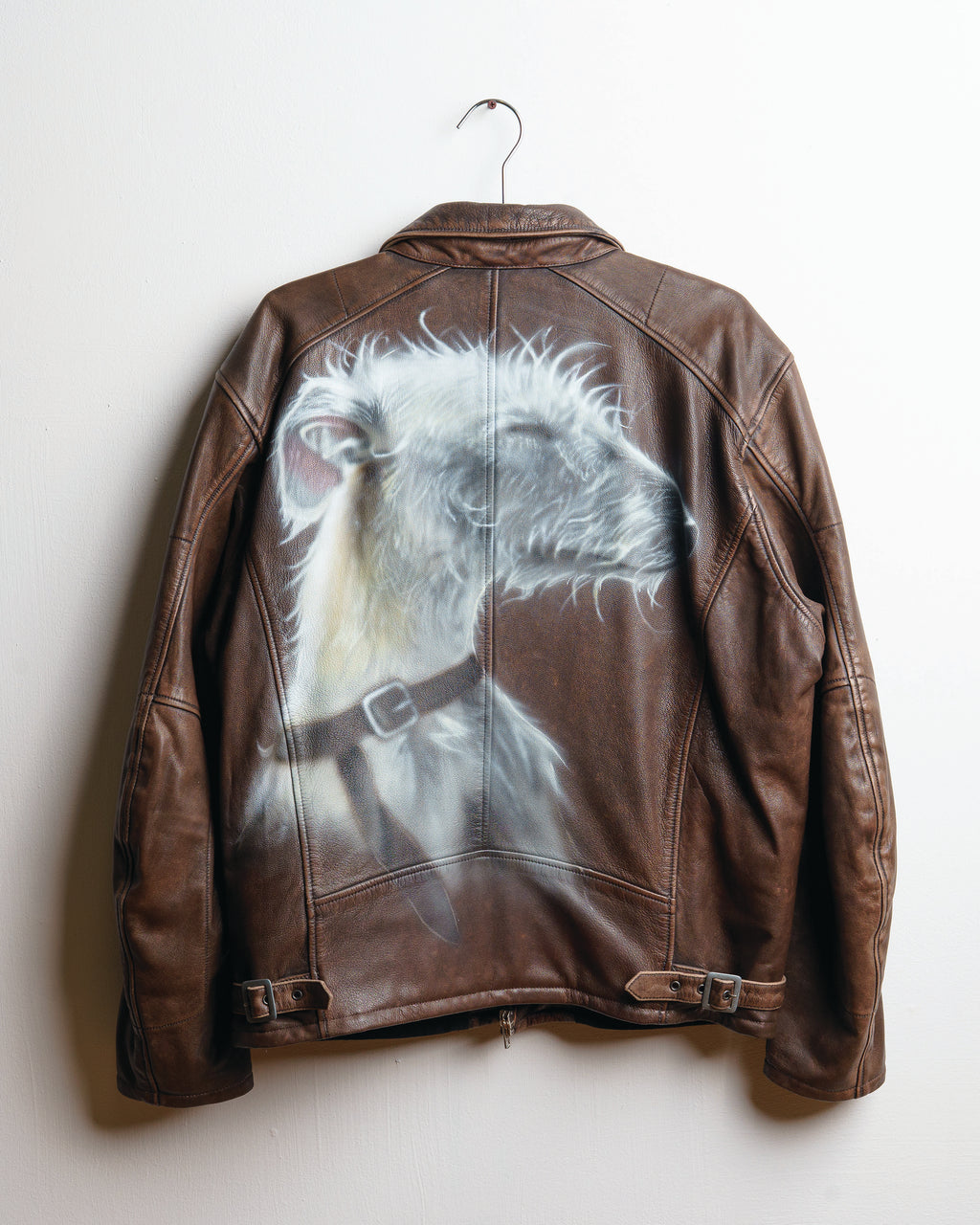 Borzoi painted leather